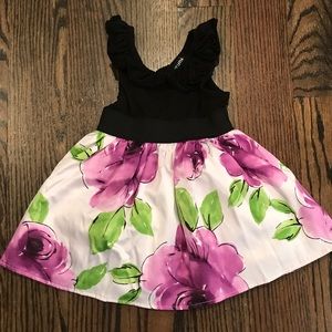 Zunie black and floral dress 12 months